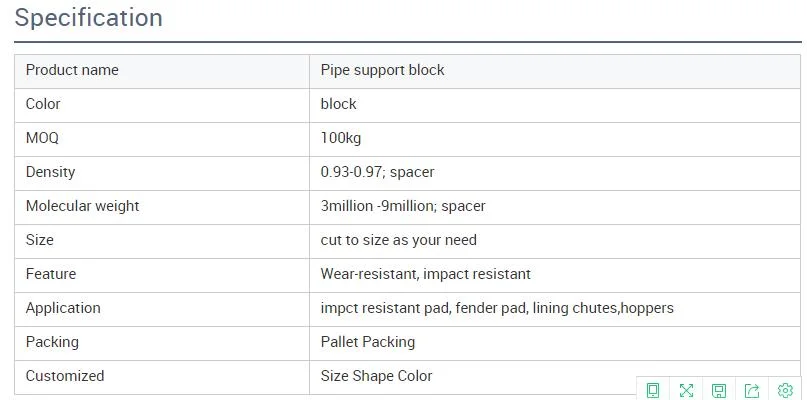 UHMWPE Pipe Support Block Sliding Pipe Clamp Nylon Sliding Block